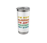 Broma divertida mamá papá no estoy durmiendo estoy descansando mis ojos Vaso térmico de acero inoxidable de doble pared