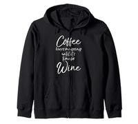 Broma graciosa: el café me ayuda a seguir adelante hasta que llegue la hora del vino Sudadera con Capucha