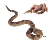 Broma realista de serpiente | Serpiente de cascabel de goma, serpientes de goma de Halloween para mantener alejados a los pájaros, serpientes falsas realistas para accesorios de jardín para asustar