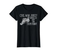 Bromas de la Guerra Civil Robert E Lee Humor Divertido Historia General Camiseta gráfica económica, Mujer, Negro, M