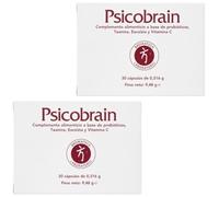 Bromatech Psicobrain - Pack Ahorro 2 x 30 Cápsulas - Psicobiótico para el Eje Intestino-Cerebro - Con L-Teanina, Amapola de California y Vitamina C - Reduce Estrés y Ansiedad
