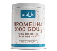 Bromelina 5000 GDU/g 180 Cápsulas PiùLife, 3 Al Día, Enzimas Digestivas De Piña Con Diente De Leon Drenante, Bromelina Extra Fuerte, Hinchazón Abdominal, Microcirculación