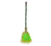 Bromo de bruja de Halloween | Green LED Dancing Witch Broom - Broomstick en movimiento con sonidos aterradores bailando magia para decoraciones de accesorios de Halloween Party