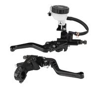 Bromsspakar Kopplingsspak Juego de palancas de depósito de cilindro maestro de embrague de freno de motocicleta Universal de 7/8 "(22 mm) Negro Motorcykelbroms
