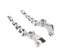 Bromsspakar Kopplingsspak Para VStar Para Drag Para Star Para XVS400 650 1998 1999 2000-2016 Para XVS1100 1999-2009 2 Piezas Palanca Embrague Freno Calavera Cromada Motocicleta(Silver)