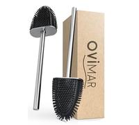 Bronce de Cambio Ovimar Omofyr | Conjunto de 2 Partes y 2 Partes del brosse | Argenta | Poignée en Acero Inoxidable | Escobilla de baño con Cepillo de Silicona.