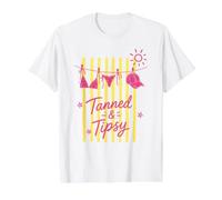 Bronceado Y Tipsy Divertido Lindo Verano Vacaciones Playa Amante Camiseta gráfica económica, Hombre, Blanco, S