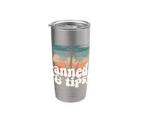 Bronceado Y Tipsy Tropical Summer Vibes Viajes Vacaciones En La Playa Vaso térmico de acero inoxidable de doble pared