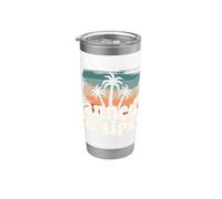Bronceado Y Tipsy Tropical Summer Vibes Viajes Vacaciones En La Playa Vaso térmico de acero inoxidable de doble pared