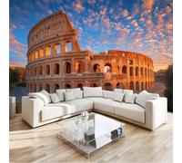 Broncearse Papel pintado panorámico no tejido 250 x 175 cm Tamaño personalizado, póster mural 3D, Moderno Cielo Azul Nubes Coliseo. para sala de estar dormitorio o restaurante