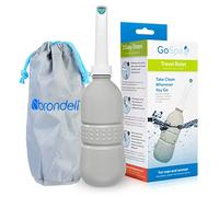 Brondell GoSpa Essential - Bidé portátil para uso diario, camping, senderismo y actividades al aire libre, compacto y discreto, incluye bolsa de viaje, 400 ml, niebla