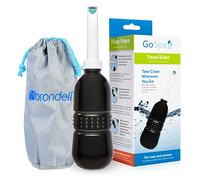 Brondell GS-70BLK GoSpa Essential - Bidé portátil para uso diario, camping, senderismo y actividades al aire libre, compacto y discreto, incluye bolsa de viaje de 400 ml, sólidos medianoche/escapada