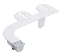 Brondell SS-250 SimpleSpa Thinline Essential - Accesorio de bidé para asientos de inodoro con presión de agua ajustable, control de brazo lateral, perfil delgado, perilla plateada (boquilla doble)