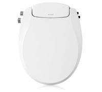 Brondell Swash Asiento de bidé no eléctrico de doble temperatura para inodoros redondos, con sistema de doble boquilla, de fácil instalación, blanco