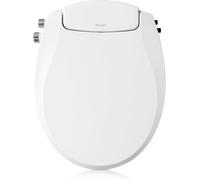 Brondell Swash Asiento de bidé no eléctrico para inodoro redondo, con doble boquilla y agua a temperatura ambiente, de fácil instalación, blanco
