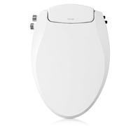 Brondell Asiento de inodoro de bidé, asiento ecológico Swash no eléctrico, se adapta a inodoros alargados, color blanco, doble temperatura, sistema de boquilla doble, bidé con fácil instalación