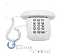 BRONDI SOLE Teléfono Fijo Diseño Retro Confort Blanco