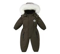 BRONG Bebé Niñas Traje de Nieve Mono Niños Impermeable Mameluco Chaquetas de Esquí Traje Niños Lana Abrigo Antivento Desgastar