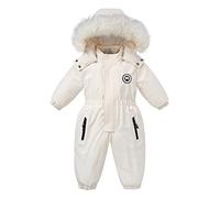 BRONG Bebé Niñas Traje de Nieve Mono Niños Impermeable Mameluco Chaquetas de Esquí Traje Niños Lana Abrigo Antivento Desgastar