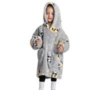 BRONG Manta Portátil Niños Sudadera con Capucha Manta Cálida y Acogedora Forro Polar Niñas Oversize Pull-Over Frazada con Bolsillo para 3-6 Años