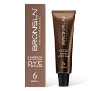 BRONSUN® Tinte en Crema para Pestañas y Cejas | Coloración Intensa y Duradera | Fórmula Suave Sin Amoníaco | Con Queratina, Seda y Vitamina E | Marrón Nº6 - 15 ml