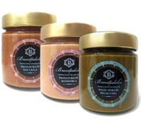 Brontedolci - TRIS DE PASTAS PURE 100% - Pasta Pura de Pistacho - Pasta Pura de Avellana - Pasta Pura de Almendras - 3x190gr.