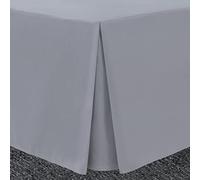 Bronwen Mathew - Sábana bajera plisada con base de tamaño superking y cenefa, microfibra suave cepillado de fácil cuidado, no planchar (Super King, gris)