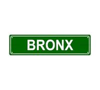 BRONX Location - Letrero de metal para calle, bar, cafetería, garaje, cueva, hogar, habitación, baño, granja, jardín, porche, patio, 40,6 x 10,2 cm