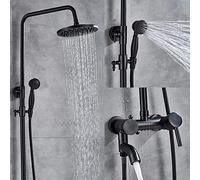 Bronze Black Shower Faucet Bathtub Shower System Rainfall Shower 3-Way Hot Cold Single Handle Mixer Tap Swivel Tub Spout-Type c,
