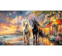 Bronze-Horse-Rearing-Before-Waterfalls 1000 Piezas Puzzle Reciclado Decoración Mural Hermosa para Adultos Juego Educativo Relajación 70x50/1000pcs