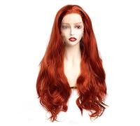 BRONZE RED Long Wavy Wig para mujer 70 cm/27.56 pulgadas Caminos de lavado de bricolaje decorativo sintético para Halloween Party Anime Cosplay para