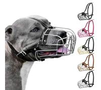 BronzeDog Bozal de Perro Pitbull máscara de Metal Amstaff Cesta de Alambre Pit Bull Correas de Cuero Ajustables para Perros Grandes