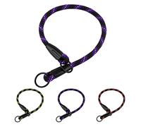 BronzeDog Collar de Cuerda para Perro, Collar Reflectante para Mascotas para Perros pequeños, medianos, Grandes, Morado, Naranja, Verde