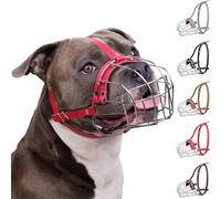 BRONZEDOG Pitbull - Bozal para Perro, Cesta de Metal Transpirable para Perros Grandes, Amstaff Staffordshire Terrier, morder, Masticar, ladridos (Rosa)