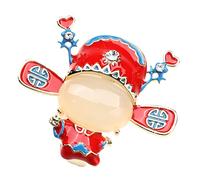 Brooch Blue Fascinator Pin Chinese Decorations Corsage Ornament Turban Jewelries for Women Figurine Copper