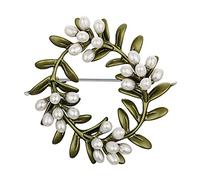 Brooch for Women Freshwater Pearl Brooch Personality Simple Wild Corsage Female Temperament High-End Atmospheric Clothes Pin Brooch Pin (White)