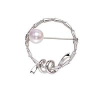 Brooch for Women High-End Brooches Shiny Synthesis Cubic Zirconia Brooches Personalized Temperament Neckline Pearl Corsage Pin Brooch P (A)
