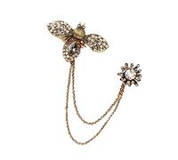 Brooch Pin brooches Metal Tassel Brooch Pins for Women and Men Suit Decoration Rhinestone Bee Brooches Cloth Accessories Corsage Pin for Birthday Party Anniversary (B)
