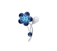 Brooch Pin for Women 1 Pieces Women's Brooches Exquisite Crystal Brooches Vintage Wedding Brooches for Banquet Wedding Daily Supplies Gift for Girlfr (B)