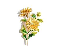 Brooch Pin for Women Daisy Flower Brooch Buttons Lapel Pins Women's Rhinestone Flower Brooch Women Clothing Jewelry Accessories Brooch (Yellow)