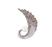 Brooch Pin for Women Delicate Pearl Brooches Fashion Elegant Crystal Brooch Lapel Pin for Jacket Scarf Dress or Shawls for Girlfriend Brooch (B)