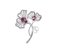 Brooch Pin for Women Fashion Pearl Brooches Elegant Crystal Brooch Multifunctional White-Collar Accessories Lapel Pin for Jacket Scarf Dress or Shawl (A)