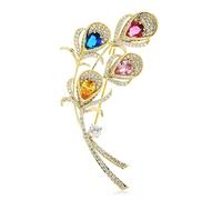 Brooch Pin for Women Ladies Fashion Accessories Ladies Elegant Luxury Feather Brooch Cubic Zirconia Flower Wedding Banquet Brooch Brooch Brooch (Multicolor)