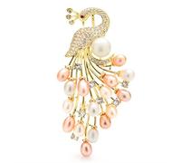 Brooch Pin for Women Ladies Fashion Accessories Ladies Elegant Natural Pearl Peacock Brooch Wedding Party Brooch Peacock Shape Brooch Brooch