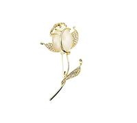 Brooch Pin for Women Rose Flower Brooches for Women Elegant Crystal Rhinestone Rose Flower Brooch Pin Fashion Ladies Jewelry Accessories Brooch