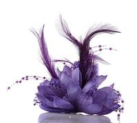 Brooch Pin for Women Small Beaded Feather Cloth Art Flower Brooch Pin Jewelry Luxury Headdress Fabric Pins for Women Accessories Brooch (A)