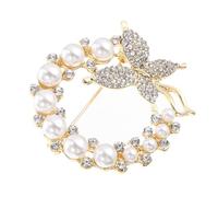 Brooch Rhinestone for Women Decked Collar Button Pin Clothing Bag Hat Ornament Cute Accessories Alloy Gold