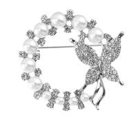 Brooch Rhinestone for Women Decked Collar Button Pin Clothing Bag Hat Ornament Cute Accessories Alloy Gold