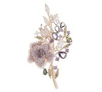 brooches Alloy Purple Roses Shape Brooch for Coats Collar Elegant Shawl Exquisite Art Corsage Decorative Lapel Pin Made in China
