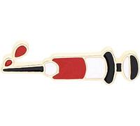 brooches Metal Enamel Brooch Test Blood Syringe Badge Pin Creative Trendy Nurse Medical Student Costume Jewelry Made in China